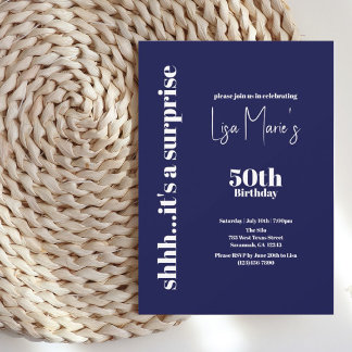 Moderne Marine 50. Überraschung Geburtstag Einladung