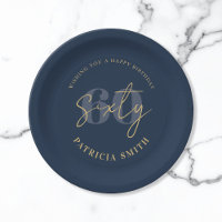 Moderne Marine Elegant 60. Geburtstag