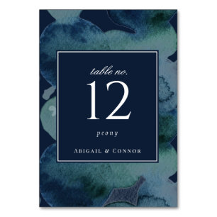 Moderne Marine Emerald Abstrakt Watercolor Tischnummer