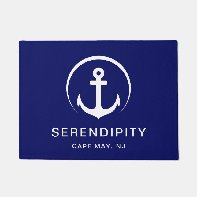 Moderne Marine Nautical Anchavy Fußmatte (Vorderseite)