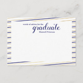 Moderne Marine u. Gold Striped graduiertes Wort Einladung