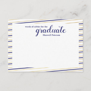 Moderne Marine u. Gold Striped graduiertes Wort Einladung