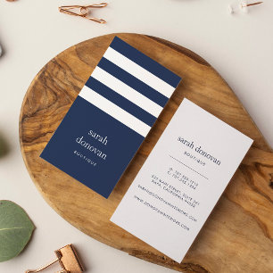 Moderne Marine und White Strip Visitenkarte