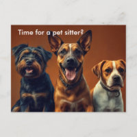 Moderne Marketing-Postkarte für Hundeausführer / T