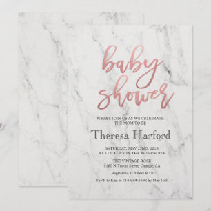 Moderne Marmor-Baby-Shower-Einladung Einladung