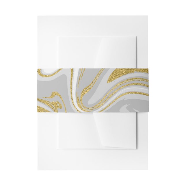 Moderne Marmor & Gold Hochzeitsfeier Einladungsbanderole (Vorderseite Beispiel)