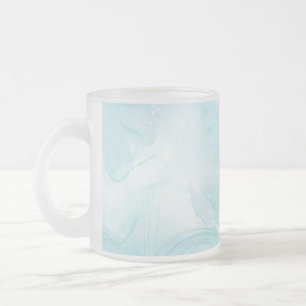 Moderne Marmor Hellblau Mattglastasse