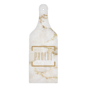 Moderne Marmor mit Goldeffekt personalisiert Schneidebrett