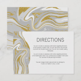 Moderne Marmor- und Goldhochzeitkarte Einladung