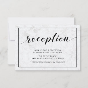 Moderne Marmor- und Schwarze-Typografie-Hochzeitse Einladung