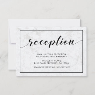 Moderne Marmor- und Schwarze-Typografie-Hochzeitse Einladung