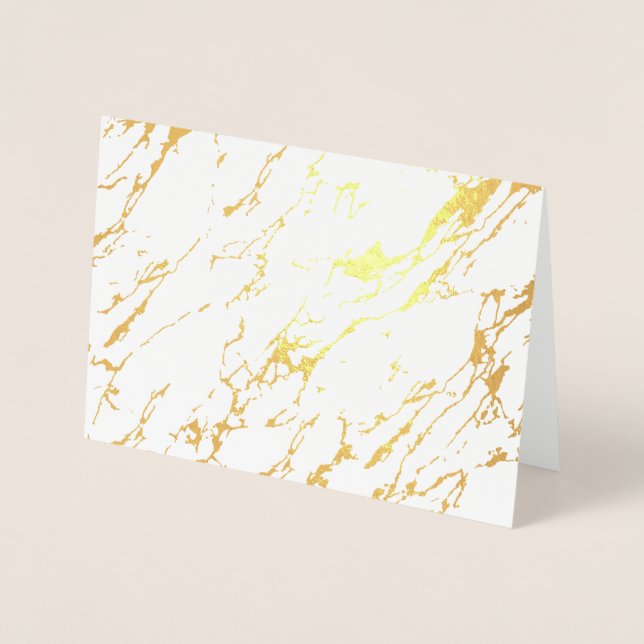 Moderne Marmorblank Real Gold Foil Grußkarte Folienkarte (Vorderseite)