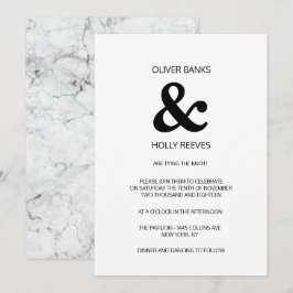 Moderne Marmorhochzeit Einladung