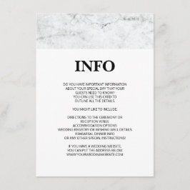 Moderne Marmorhochzeitungsdetails/Informationskart Begleitkarte