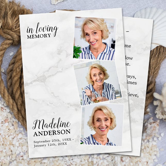 Moderne Marmorkarte 3 Foto Gedenkkarte Beerdigungs (Von Creator hochgeladen)