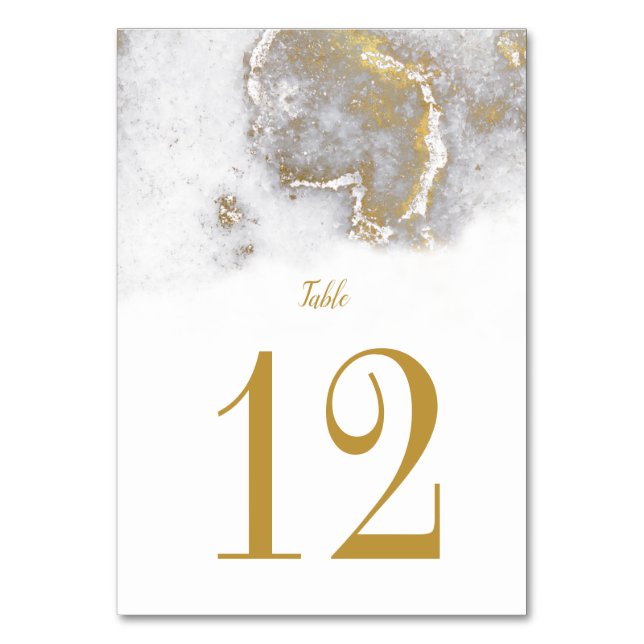 Moderne Marmortische Hochzeitskarten aus Grau und  Tischnummer (Vorderseite)