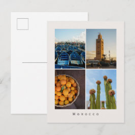 Moderne Marokko-Reisecollage-Postkarte Postkarte