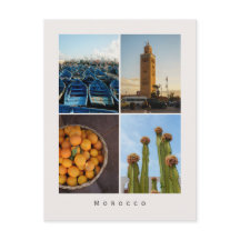 Moderne Marokko-Reisecollage-Postkarte