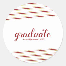 Moderne Maroon & Gold Graduate Custom Stickers