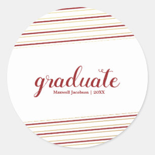 Moderne Maroon & Gold Graduate Custom Stickers