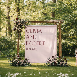 Moderne Maroon in hellrosa ästhetischer Hochzeitss Wandteppich