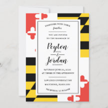 Moderne Maryland Flag Hochzeitseinladung