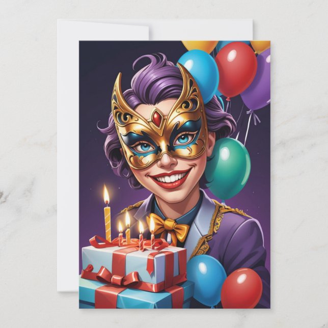 moderne Maskerade süße 16 Einladungen (Vorderseite)