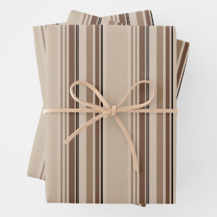 Moderne maskuline neutrale Streifen Leinen Geschenkpapier Set