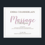 Moderne Massage Therapeut Script Blush Pink Script Flyer<br><div class="desc">Moderner Massage Therapeut Flyer mit rosa blush Skript Kalligraphie überlagert eine Serifenart für Kontrast. Ein eleganter,  ruhiger Designstil für Ihre Praxis. 100 Flyer</div>