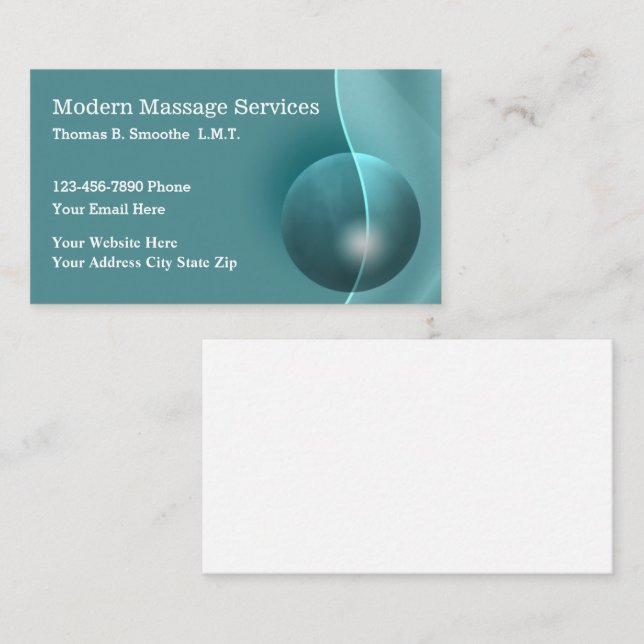 Moderne Massagen Services Businesscard Visitenkarte (Vorne/Hinten)
