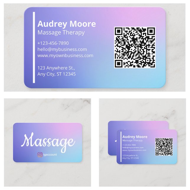 Moderne Massagetherapeutin Holistic Wellness Visitenkarte (Modern Massage Therapist Holistic Wellness Business Card
)