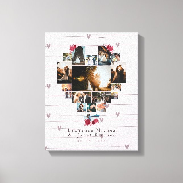 Moderne, maßgeschneiderte 18-Herz-Bildgeschenke Leinwanddruck (Vorderseite)