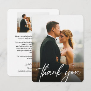 Moderne, maßgeschneiderte 2 Hochzeiten Fotos Chic Dankeskarte