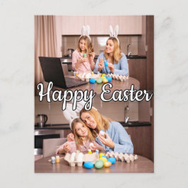 Moderne, maßgeschneiderte Osterfamilie mit 2 Fotos Postkarte