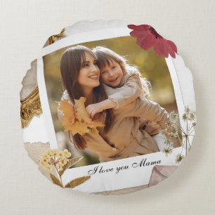 Moderne Maßstäbe in der Liebe Sie Mama Foto Rundes Kissen
