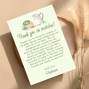 Moderne Matcha-Themen-Baby-Shower-Dankeskarten Dankeskarte