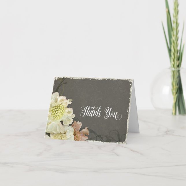 Moderne Matching Dankeschön Noten Painterly Floral Dankeskarte (Vorderseite)