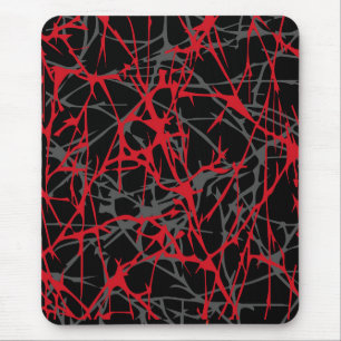 Moderne Mauspad, abstrakt, schwarz, rot, grau Mousepad