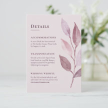 Moderne Mauve Botanische Hochzeitsdetails