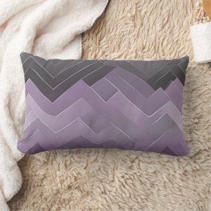 Moderne Mauve-Purpur- und Holzkohlegrau-KI-Kunst Lendenkissen