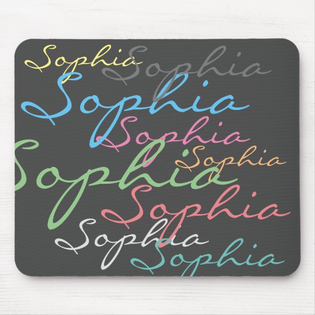Moderne Maximalistische Individuelle Name Einzigar Mousepad (Vorne)