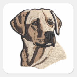 MODERNE ME Labrador Retriever bestickte Design Quadratischer Aufkleber
