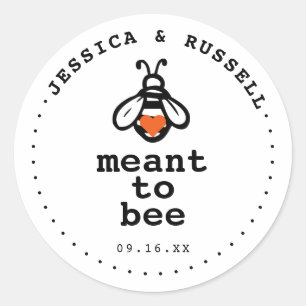 Moderne Meant To Bee Hochzeit Runder Aufkleber