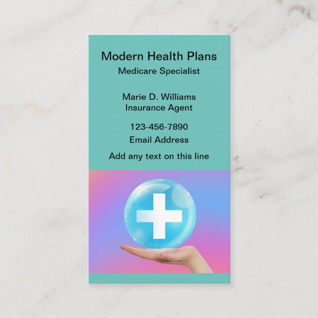 Moderne Medicare Insurance Agent Business Cards Visitenkarte (Vorderseite)