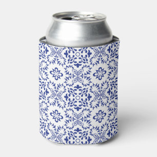 Moderne mediterrane blaue Mosaik-Hochzeit Dosenkühler