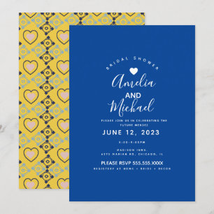 Moderne mediterrane Bridal Liebe Tiles Gelb Einladung