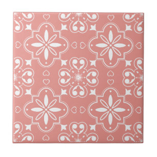 Moderne mediterrane Musterdesign Korallenrosa Fliese