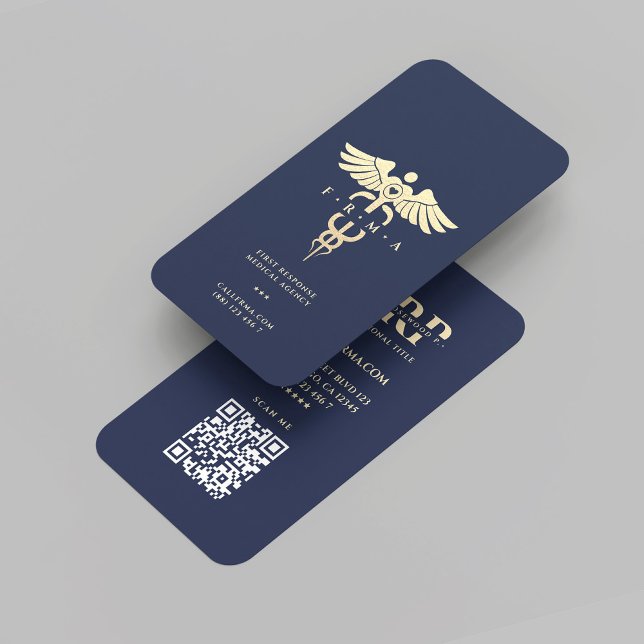 Moderne medizinische Klinik Pharmacy Dark Blue Gol Visitenkarte (Modern Medical Hospital Pharmacy Dark Blue Gold Business Card
)