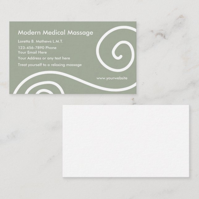 Moderne medizinische Massage Visitenkarte (Vorne/Hinten)