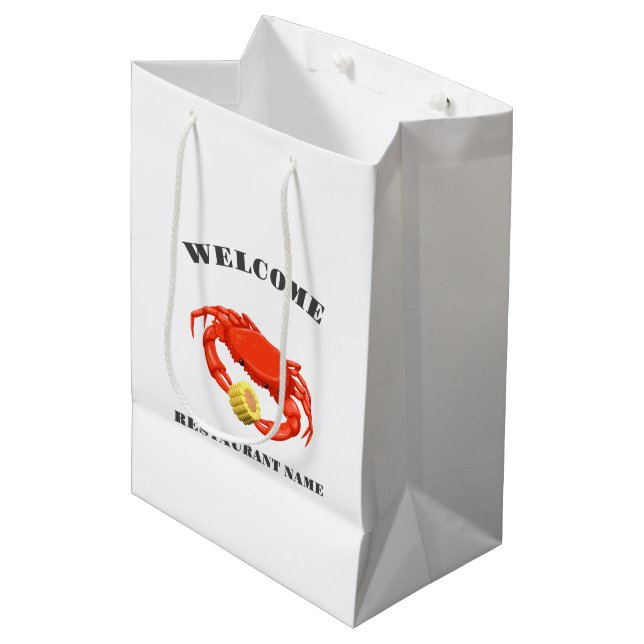 Moderne Meeresfrüchte begrüßen Rotkrebse individue Mittlere Geschenktüte (Vorderseite Schrägansicht)